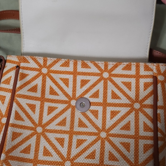 Spartina 449 Linen and Leather Crossbody Bag. 8 inches. Preloved - Picture 2 of 7